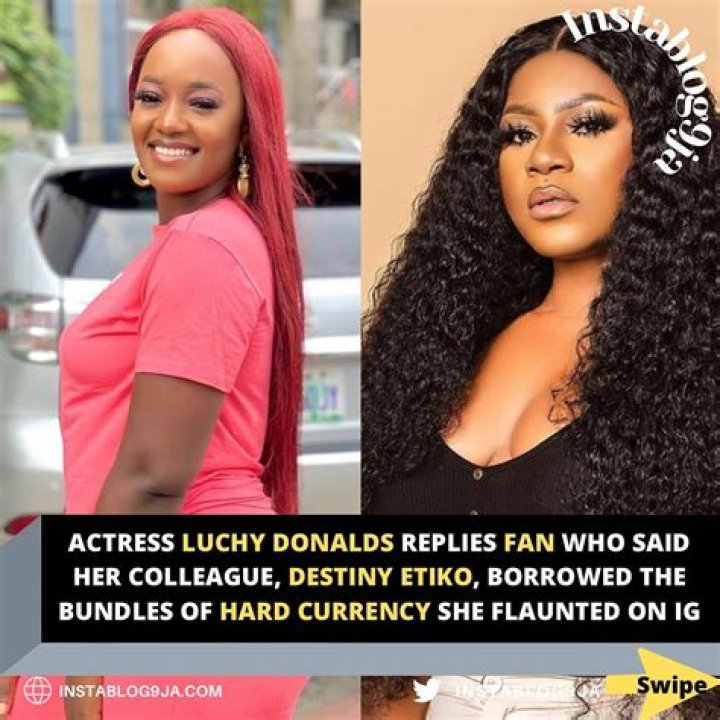 Reacting to this, Luchy Donalds accused Destiny of being pained by the bags she flaunted on social media and warned her not to look for her trouble.