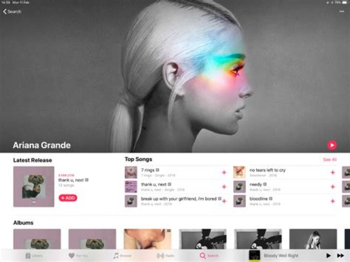 Ariana Grande breaks Apple Music records with 'thank u, next'