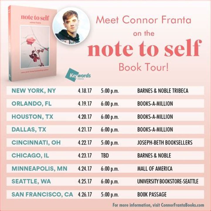 Connor Franta Announces UK Book Tour