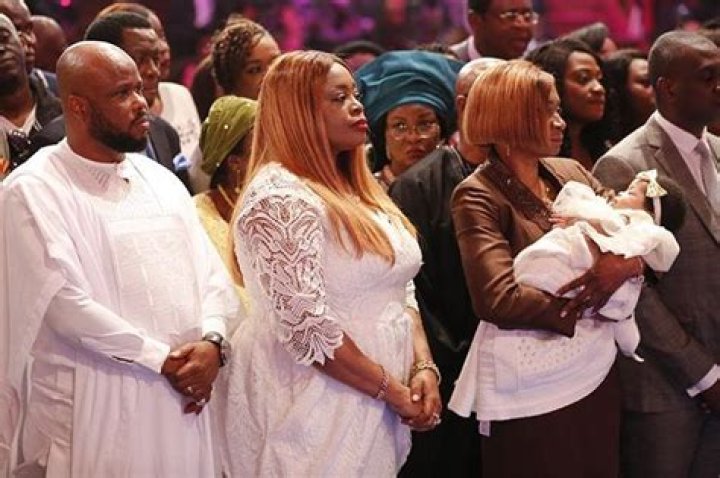 Gospel Musician, Sinach & Husband, Dedicate Their Daughter In Church