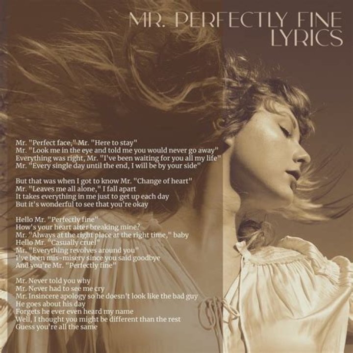 LYRICS: Taylor Swift – Mr Perfectly Fine