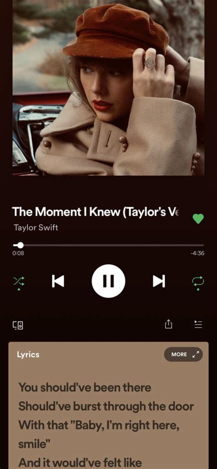 LYRICS: Taylor Swift – The Moment I Knew