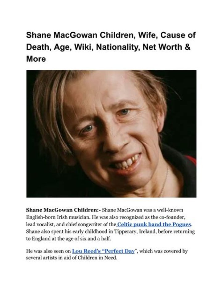 Shane MacGowan Children: Does Shane MacGowan Have Children?