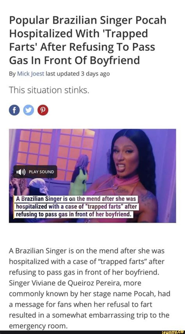 Singer Pocah Hospitalized With Trapped Gas After Holding In Her Farts While She Was With Her Boyfriend