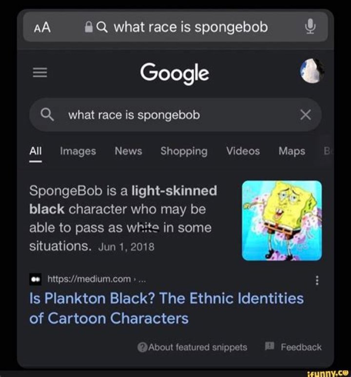 What Race is SpongeBob?
